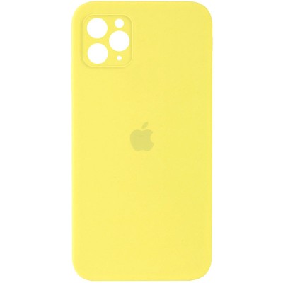 Чохол Silicone Case Square Full Camera Protective (AA) для Apple iPhone 11 Pro (5.8") Жовтий / Yellow