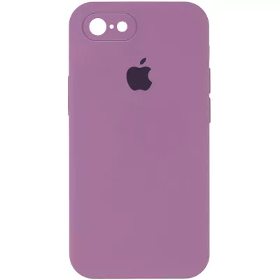 Чохол Silicone Case Square Full Camera Protective (AA) для Apple iPhone 6/6s (4.7") Ліловий / Lilac Pride