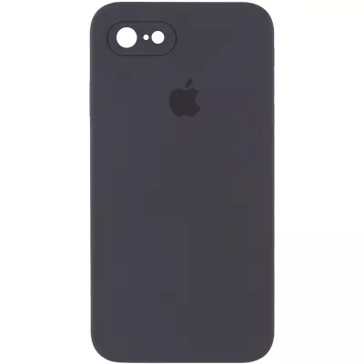 Чохол Silicone Case Square Full Camera Protective (AA) для Apple iPhone 7 / 8 / SE (2020) (4.7") Сірий / Dark Gray