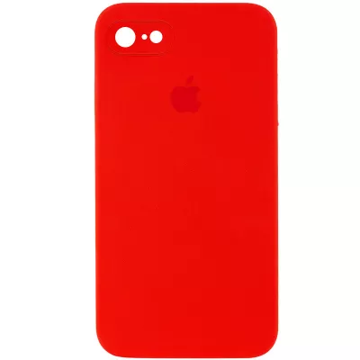 Чохол Silicone Case Square Full Camera Protective (AA) для Apple iPhone 7 / 8 / SE (2020) (4.7") Червоний / Red