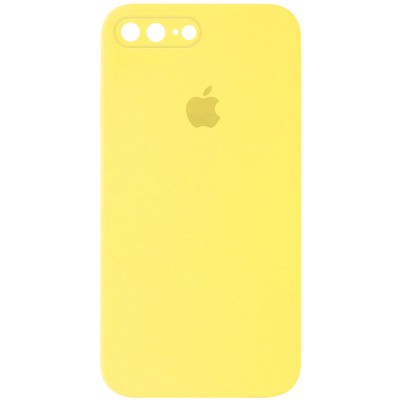 Чохол Silicone Case Square Full Camera Protective (AA) для Apple iPhone 7 plus / 8 plus (5.5") Жовтий / Yellow