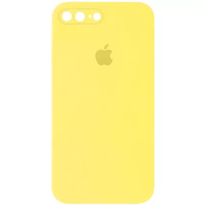 Чохол Silicone Case Square Full Camera Protective (AA) для Apple iPhone 7 plus / 8 plus (5.5") Жовтий / Yellow
