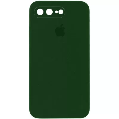 Чохол Silicone Case Square Full Camera Protective (AA) для Apple iPhone 7 plus / 8 plus (5.5") Зелений / Army green