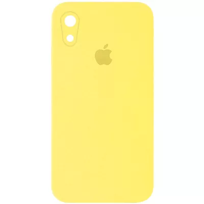 Чохол Silicone Case Square Full Camera Protective (AA) для Apple iPhone XR (6.1") Жовтий / Yellow