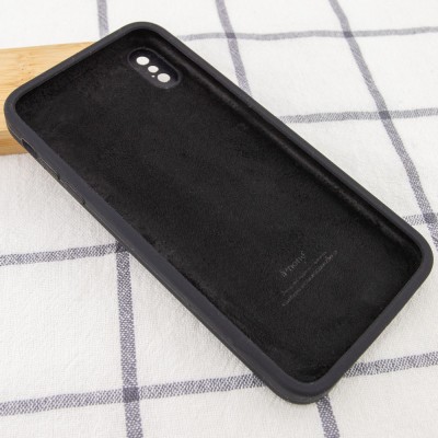 Чохол Silicone Case Square Full Camera Protective (AA) для Apple iPhone XS / X (5.8") Чорний / Black