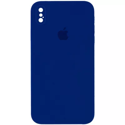 Чохол Silicone Case Square Full Camera Protective (AA) для Apple iPhone XS Max (6.5") Синій / Deep navy