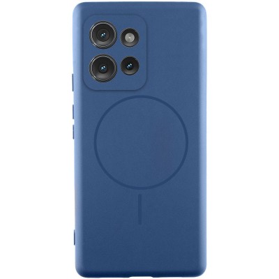 Чохол Silicone Cover Lakshmi Full Camera (AA) with MagFit для Motorola Moto G75 5G Синій / Navy blue