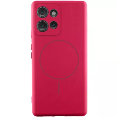 Чохол Silicone Cover Lakshmi Full Camera (AA) with MagFit для Motorola Moto G75 5G Червоний / Rose Red