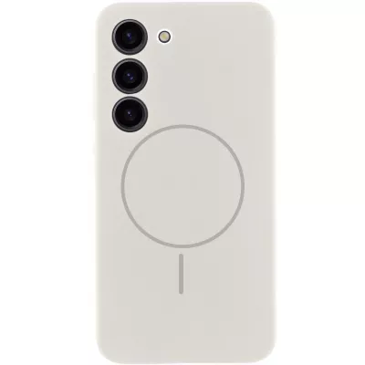 Чохол Silicone Cover Lakshmi Full Camera (AA) with MagFit для Samsung Galaxy S23 Білий / White