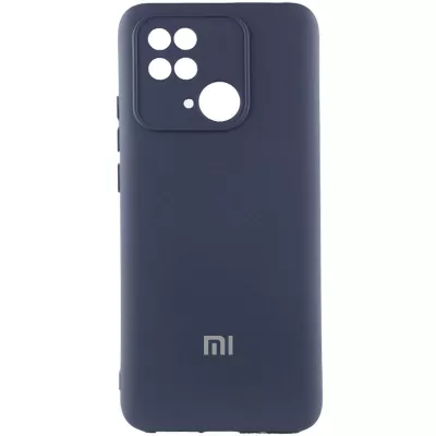 Чохол Silicone Cover Lakshmi Full Camera (AAA) with Logo для Xiaomi Redmi 10C Темно-синій / Midnight blue