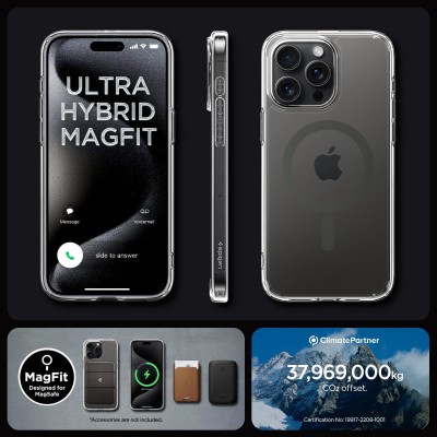 Чохол Spigen для iPhone 15 Pro Max, Ultra Hybrid MagFit, Graphite (ACS06577)