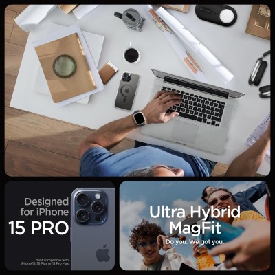 Чохол Spigen для iPhone 15 Pro, Ultra Hybrid MagFit, Carbon Fiber (ACS06717)