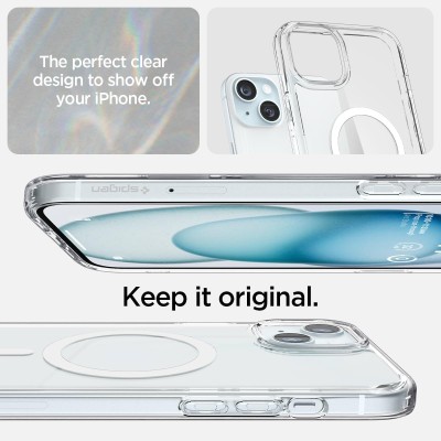 Чохол Spigen для iPhone 15, Ultra Hybrid MagFit, White (ACS06802)