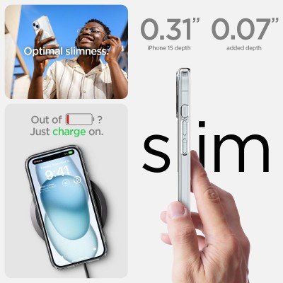 Чохол Spigen для iPhone 15, Ultra Hybrid MagFit, White (ACS06802)