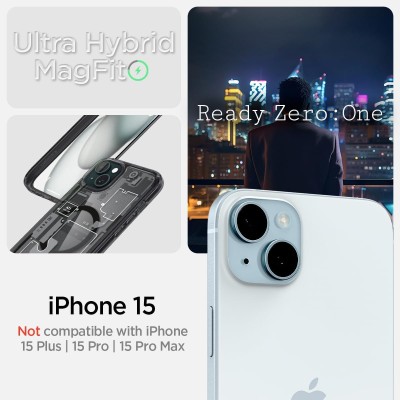 Чохол Spigen для iPhone 15, Ultra Hybrid MagFit, Zero One (ACS06806)
