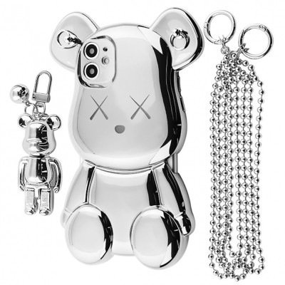 Чохол Teddy Bear Case with Strap iPhone 11 silver