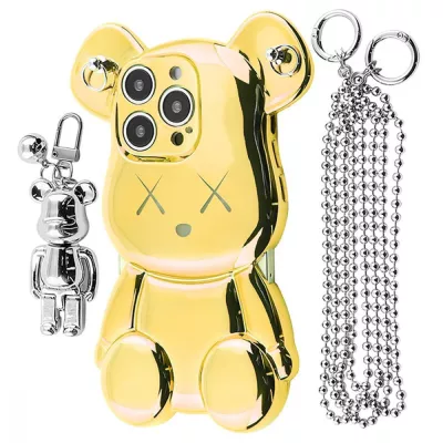 Чохол Teddy Bear Case with Strap iPhone 12 Pro Max gold