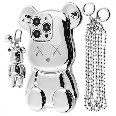 Чохол Teddy Bear Case with Strap iPhone 12 Pro Max silver