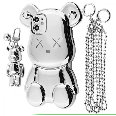 Чохол Teddy Bear Case with Strap iPhone 12 silver