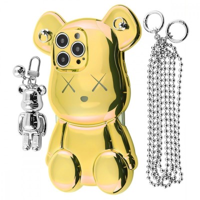 Чохол Teddy Bear Case with Strap iPhone 13 Pro Max gold
