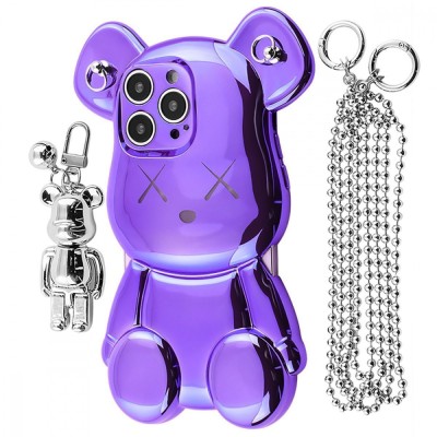Чохол Teddy Bear Case with Strap iPhone 13 Pro Max purple