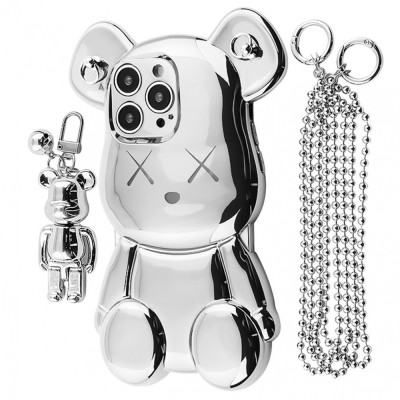 Чохол Teddy Bear Case with Strap iPhone 13 Pro Max silver