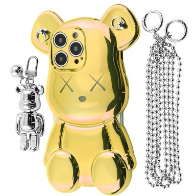 Чохол Teddy Bear Case with Strap iPhone 14 Pro Max gold