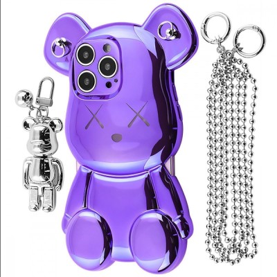 Чохол Teddy Bear Case with Strap iPhone 14 Pro Max purple