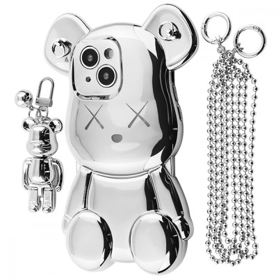 Чохол Teddy Bear Case with Strap iPhone 14 silver