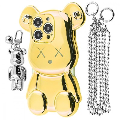 Чохол Teddy Bear Case with Strap iPhone 15 Pro gold