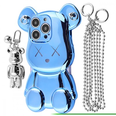 Чохол Teddy Bear Case with Strap iPhone 15 Pro sierra blue