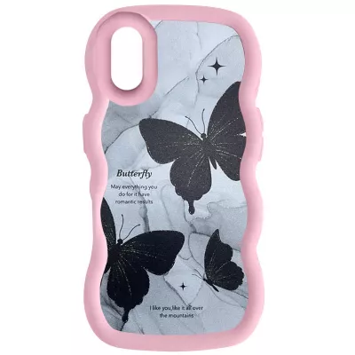 Чохол TPU Cloudy Pictures для Apple iPhone XR (6.1") Butterflies Pink