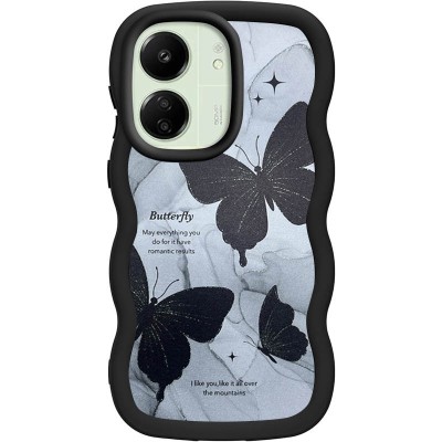 Чохол TPU Cloudy Pictures для Xiaomi Redmi 13C / Poco C65 Butterflies