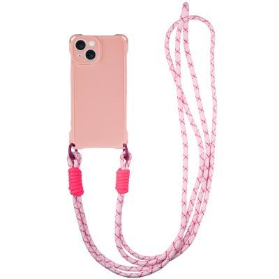 Чохол TPU CrossBody with straps для Apple iPhone 13 (6.1") Pink