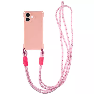 Чохол TPU CrossBody with straps для Apple iPhone 16 Plus (6.7") Pink