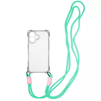 Чохол TPU CrossBody with straps для Apple iPhone 16 Plus (6.7") Transparent