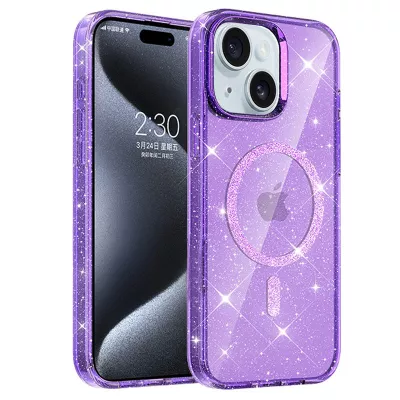 Чохол TPU Eclipse Sparkle (MagFit) для Apple iPhone 14 / 13 (6.1") Purple