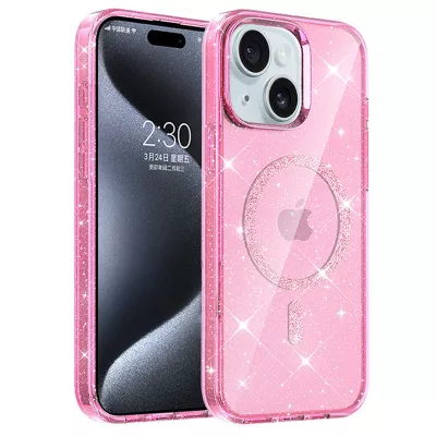Чохол TPU Eclipse Sparkle (MagFit) для Apple iPhone 15 (6.1") Pink
