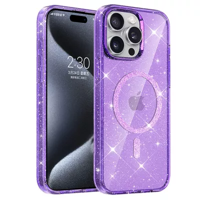 Чохол TPU Eclipse Sparkle (MagFit) для Apple iPhone 15 Pro Max (6.7") Purple