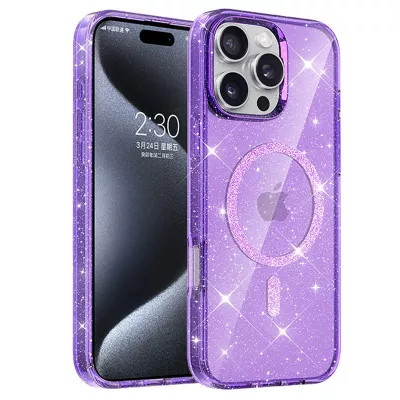 Чохол TPU Eclipse Sparkle (MagFit) для Apple iPhone 16 Pro (6.3") Purple