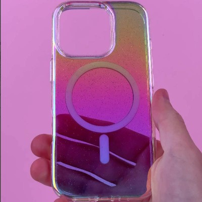 Чохол TPU Galaxy Sparkle (MagFit) для Apple iPhone 13 / 14 (6.1") Chroma+Glitter