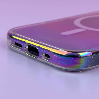 Чохол TPU Galaxy Sparkle (MagFit) для Apple iPhone 13 / 14 (6.1") Chroma+Glitter