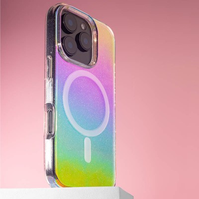Чохол TPU Galaxy Sparkle (MagFit) для Apple iPhone 16 Pro (6.3") Chroma+Glitter