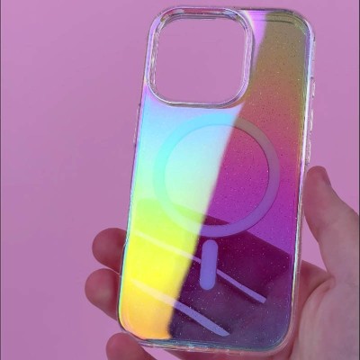 Чохол TPU Galaxy Sparkle (MagFit) для Apple iPhone 16 Pro (6.3") Chroma+Glitter