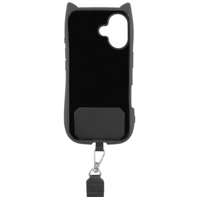 Чохол TPU GETMAN Cat with straps для Apple iPhone 16 (6.1") Black Чохол TPU GETMAN Cat with straps для Apple iPhone 16 (6.1") Black