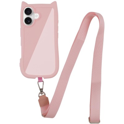 Чохол TPU GETMAN Cat with straps для Apple iPhone 16 (6.1") Pink