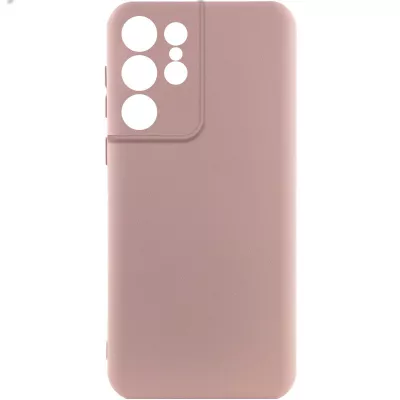 Чохол TPU GETMAN Liquid Silk Full Camera для Samsung Galaxy S22 Ultra Рожевий / Pink Sand
