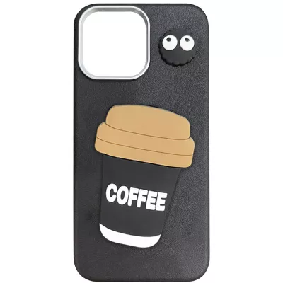 Чохол TPU Leather Toys для Apple iPhone 14 Pro Max (6.7") Coffee / Black