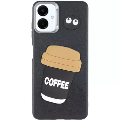 Чохол TPU Leather Toys для Samsung Galaxy A06 Coffee / Black