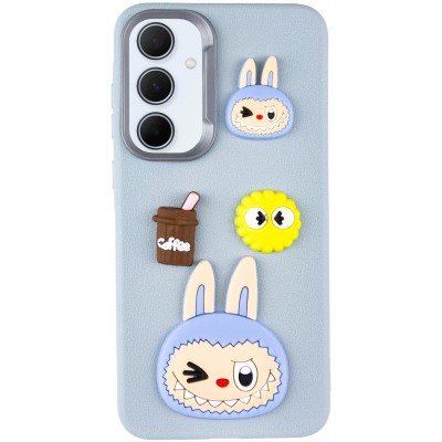 Чохол TPU Leather Toys для Samsung Galaxy A35 Labubu / Blue